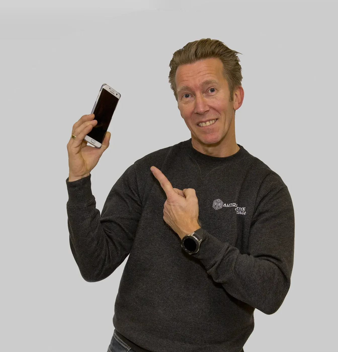 Marco Markus met telefoon